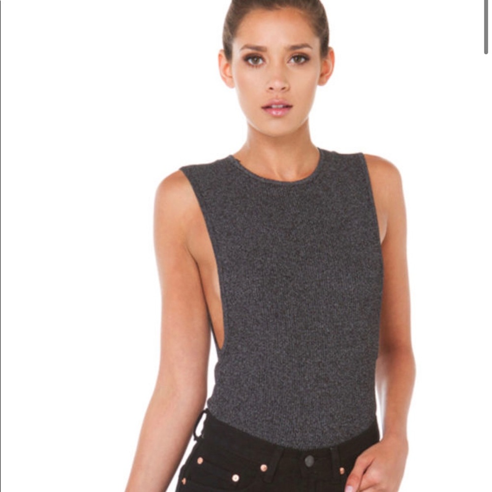 Grey knit bodysuit